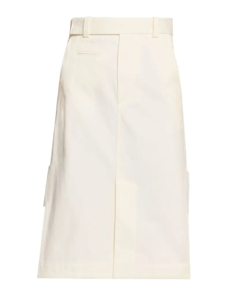 Bottega Veneta Workwear Cotton Twill Midi-Skirt