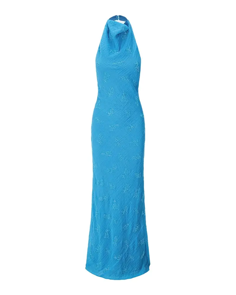 STAUD Roselle Beaded Organza Maxi Dress