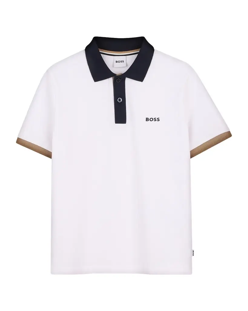 BOSS Boy 's Color-Blocked Short-Sleeve Polo Shirt, Size 8-