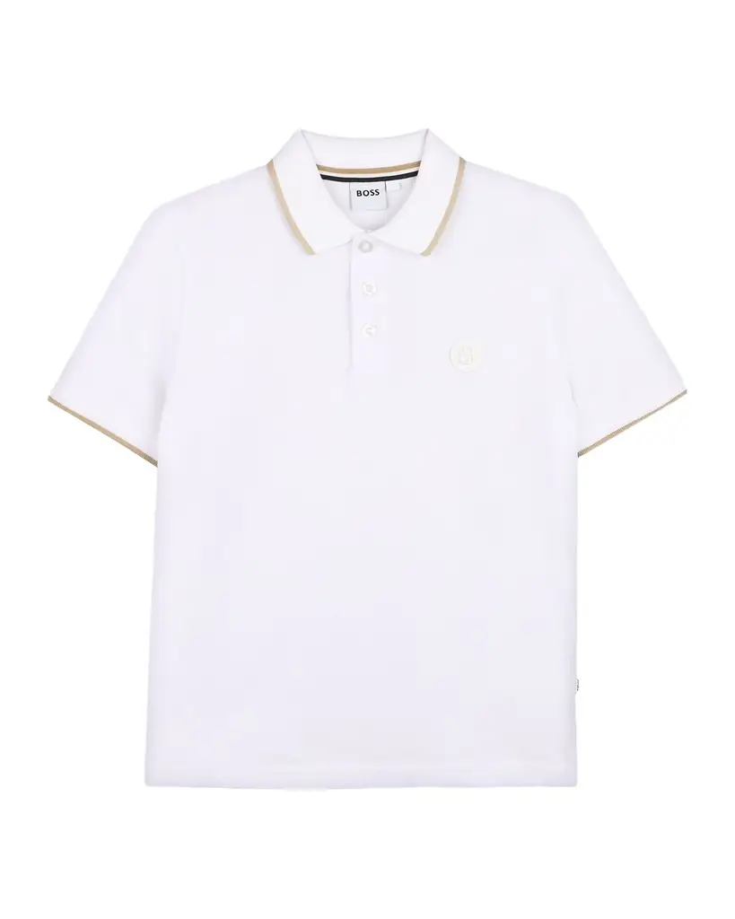 BOSS Boy 's Contrast-Trim Short-Sleeve Polo Shirt, Size 8-16