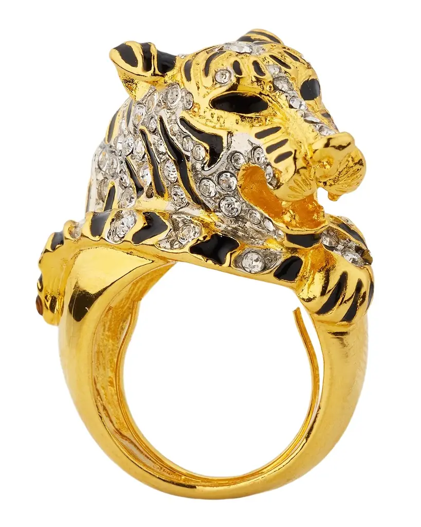 Golconda by Kenneth Jay Lane Rhinestone Tiger Ring - Women's Jewelry And Watches