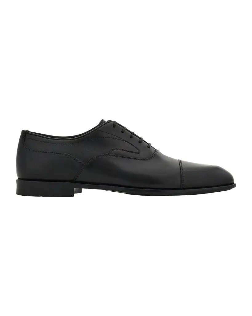Ferragamo Men 's Trinity Leather Cap-Toe Derby Shoes