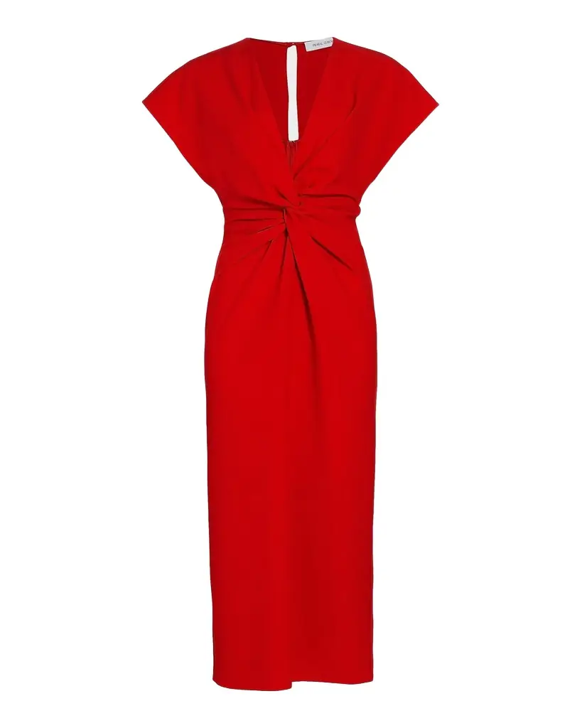 Prabal Gurung Jackie Twisted Cap-Sleeve Midi Dress