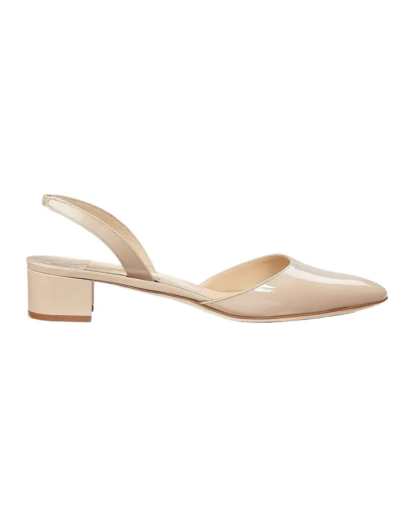 Manolo Blahnik 30mm Aspro Patent Leather Slingback Pumps