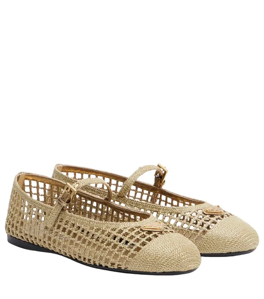 Prada Crochet Mary Jane flats