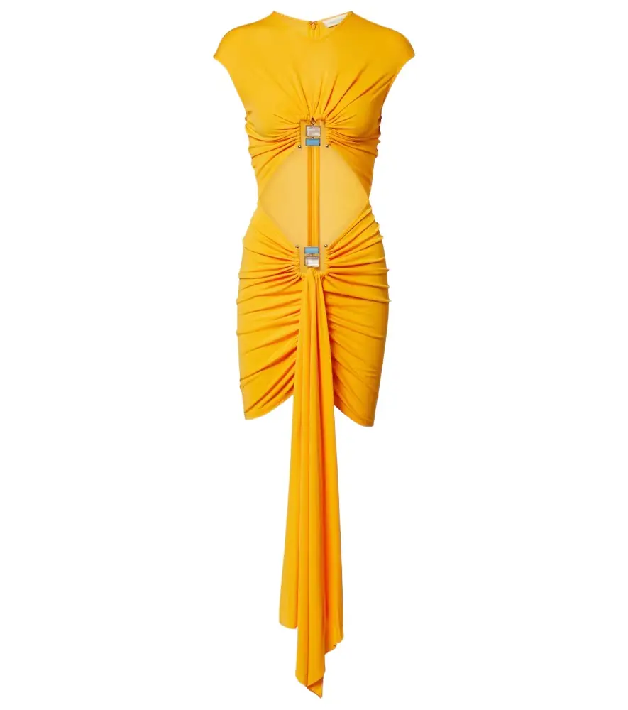 Christopher Esber Bezel Quartz Disconnect jersey minidress