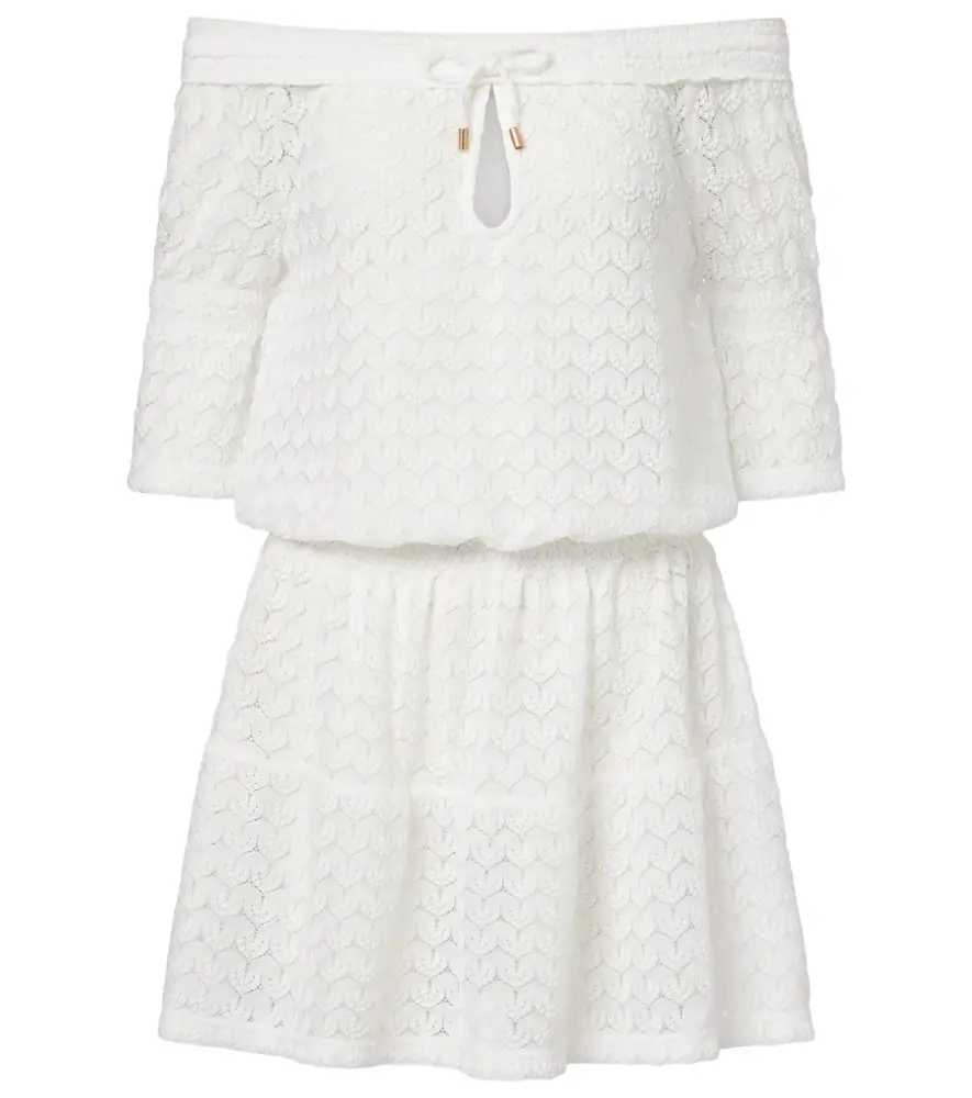 Melissa Odabash Flo crochet cotton and linen minidress