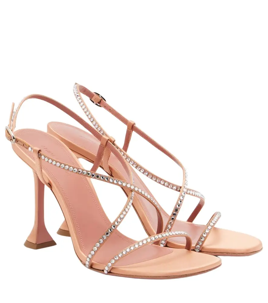 Amina Muaddi Sally crystal-embellished satin sandals