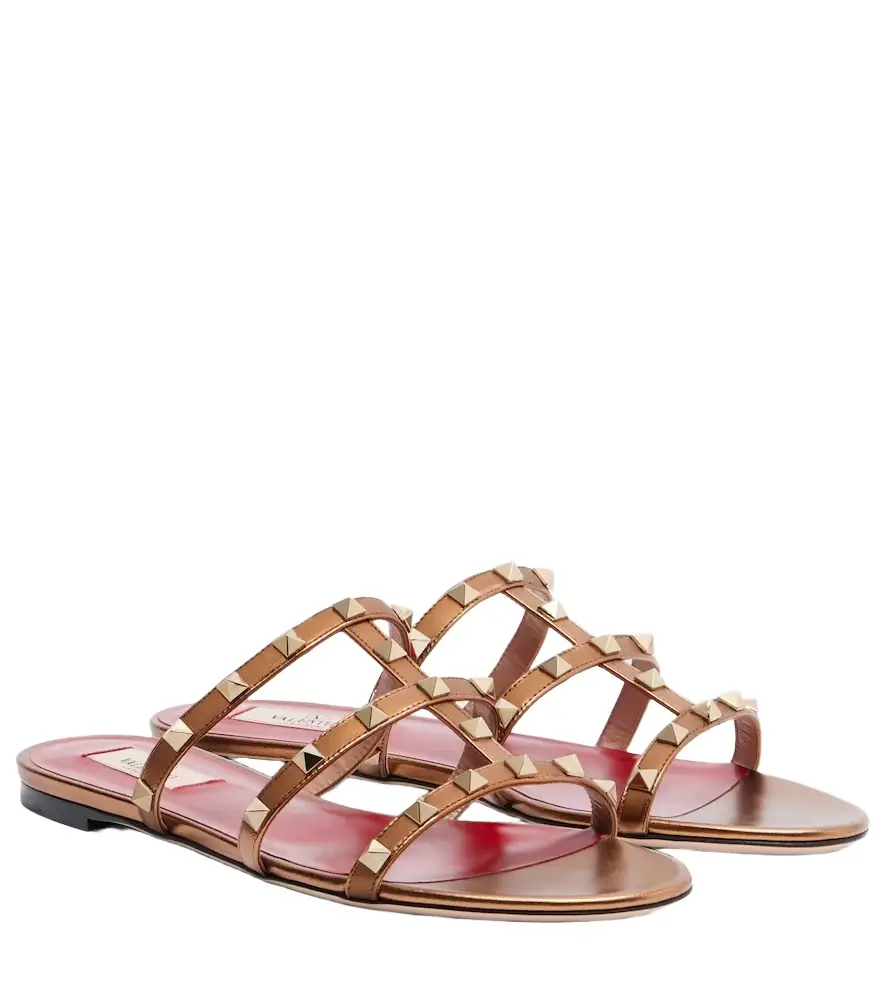 Valentino Garavani Rockstud metallic leather sandals