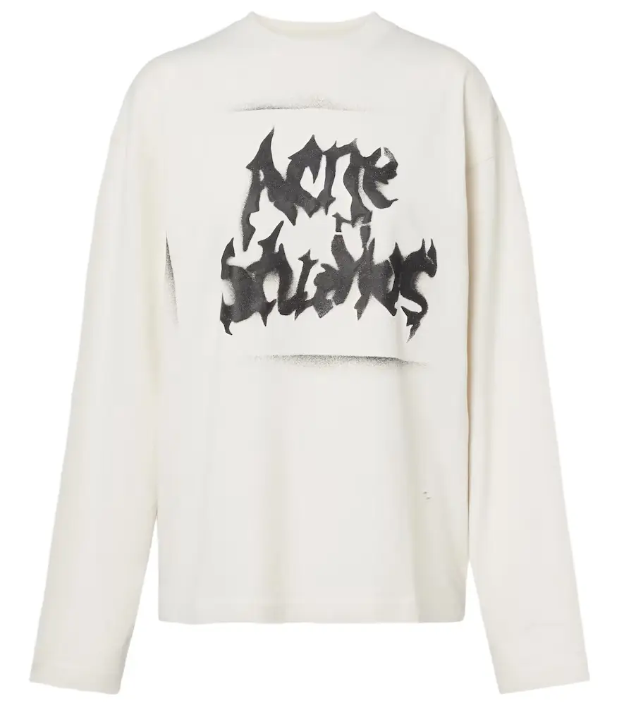 Acne Studios Logo cotton-blend jersey sweatshirt