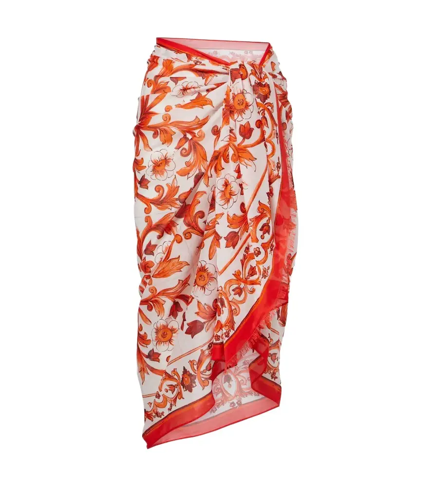 Dolce & Gabbana Majolica cotton beach cover-up