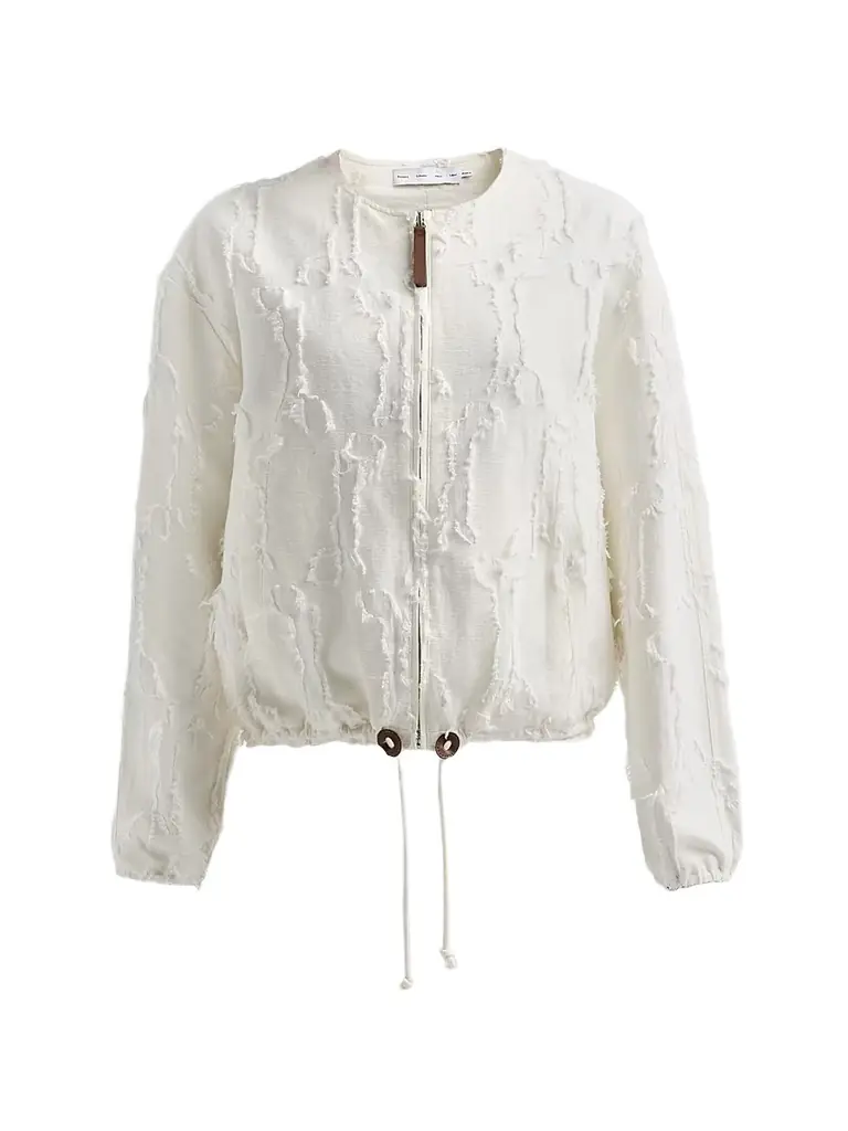 Proenza Schouler White Label Women's Madigan Jacqaurd Cotton Jacket - Off White