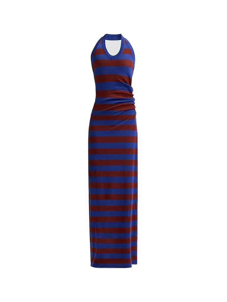 Proenza Schouler Women's Frann Striped Cotton Maxi Dress - Sapphire Multi