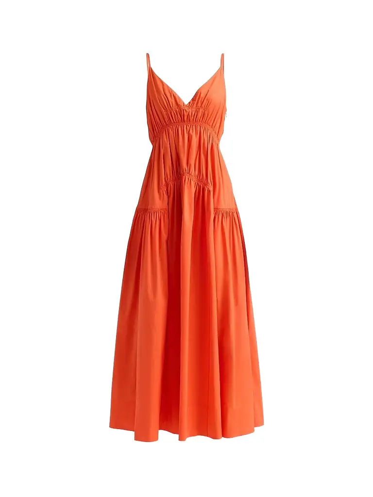 proenza schouler orange dress Proenza Schouler White Label Violeta Frayed Jacquard Maxi Dress