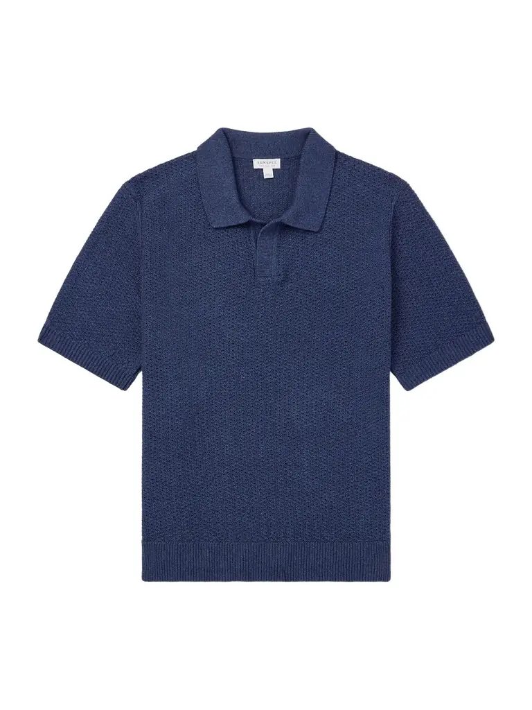 Sunspel Vintage Cotton-Mesh Polo Shirt - Men