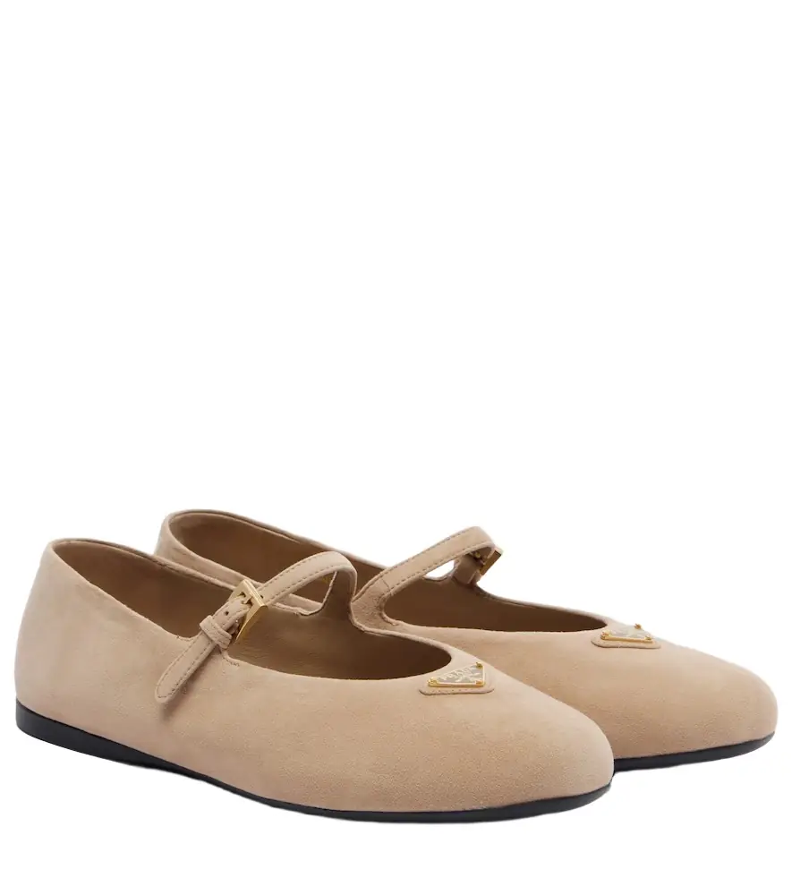 Prada Suede Mary Jane flats