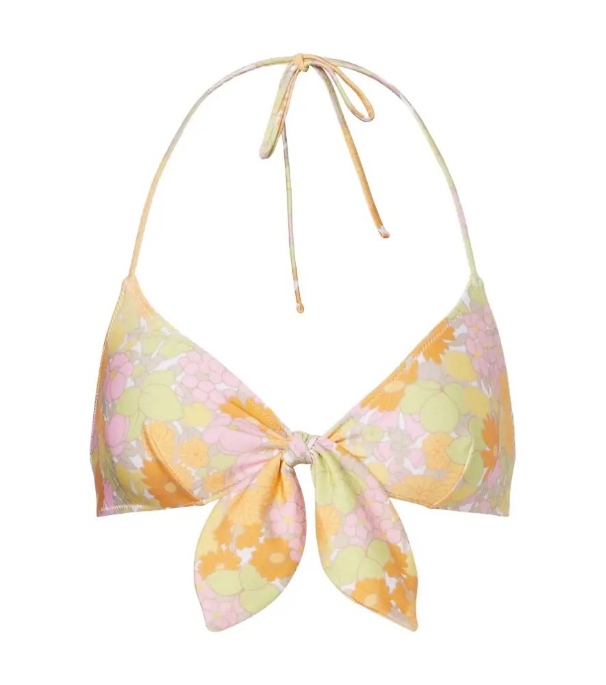 Chloe Chloé Bow-detail floral bikini top
