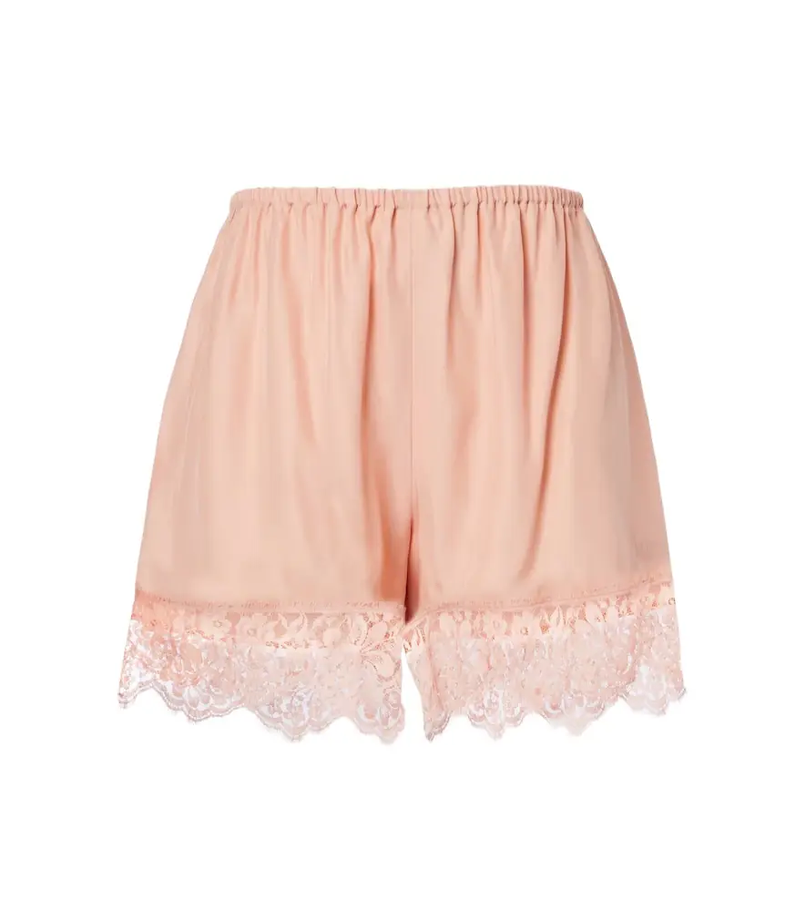 Stella McCartney Lace-trimmed silk shorts