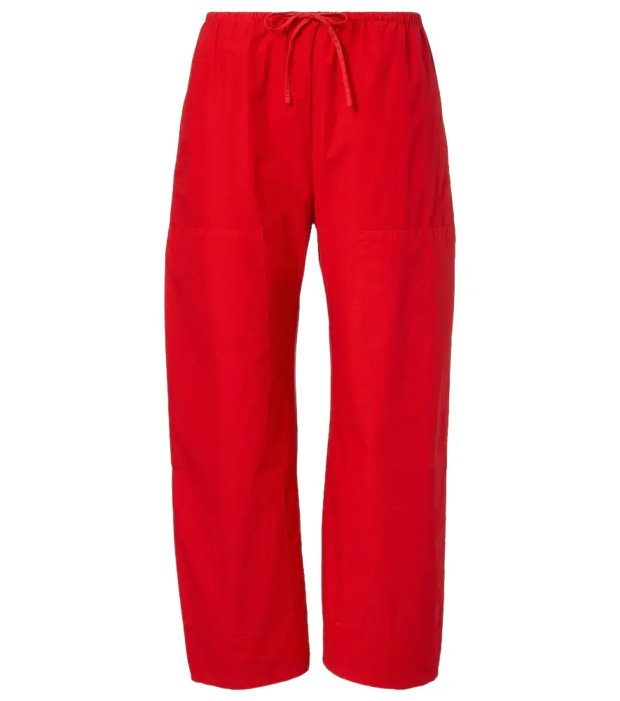Leset Kyoto cropped cotton wide-leg pants