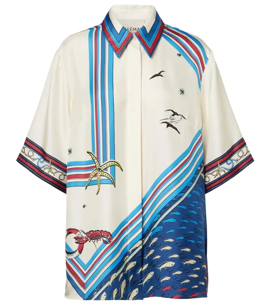 Alemais Alémais Printed silk satin shirt
