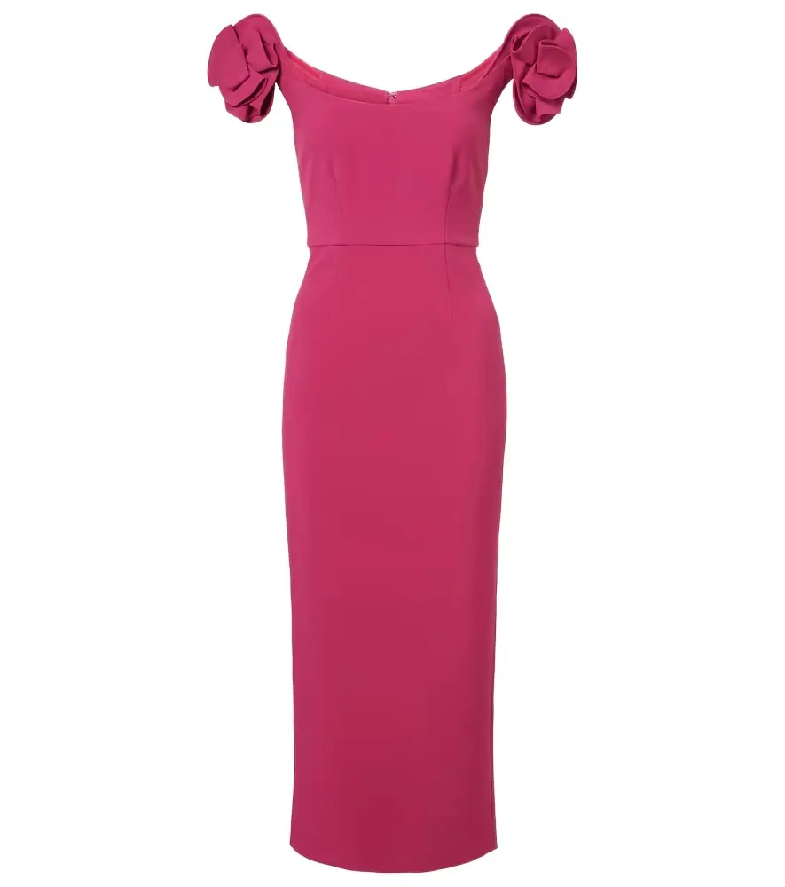 Roland Mouret Floral-appliqué bustier dress