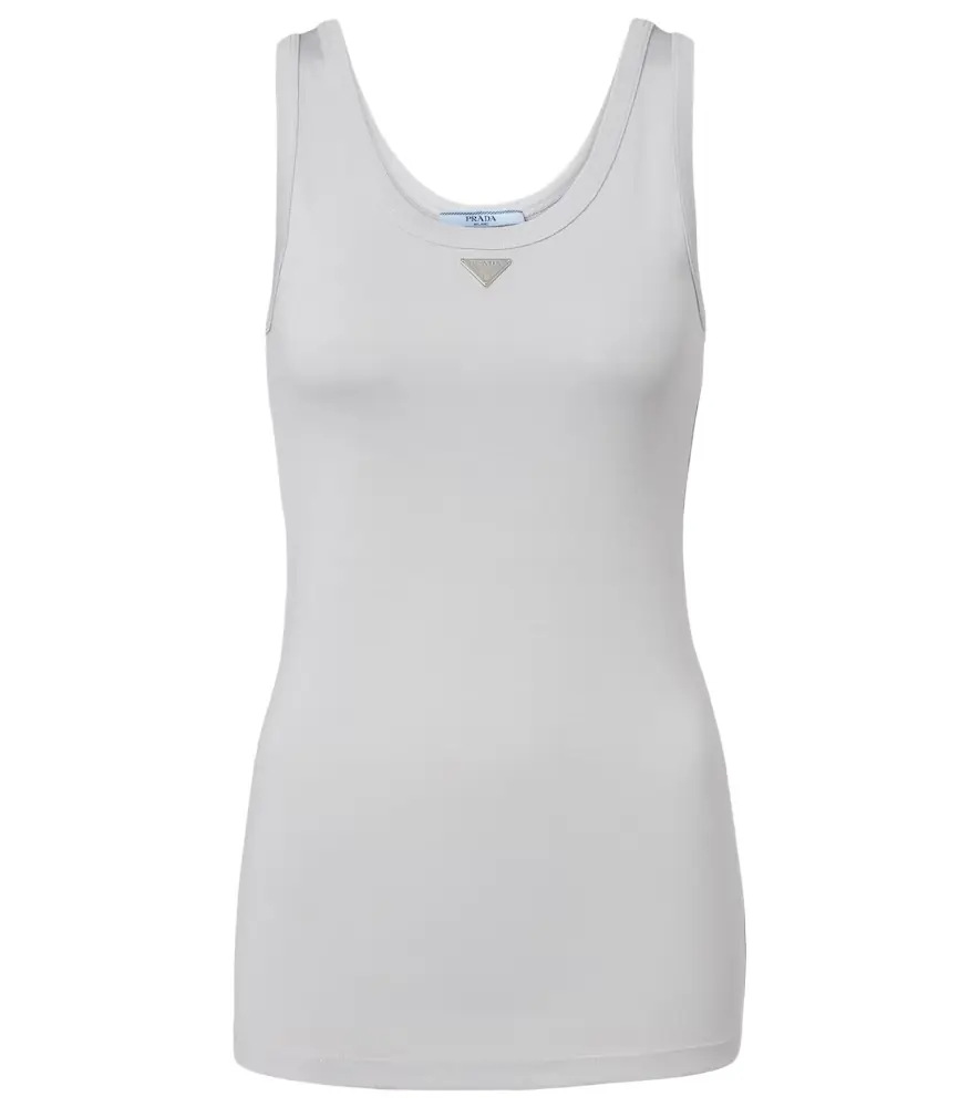 Prada Ribbed-knit cotton tank top