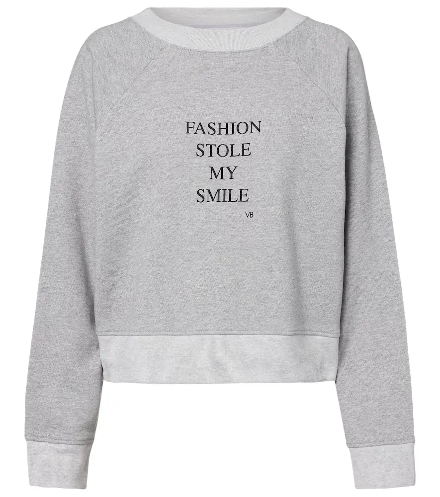 Victoria Beckham Printed cotton-blend jersey sweatshirt