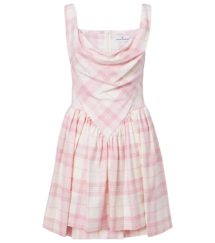 Vivienne Westwood Sunday checked wool-blend minidress