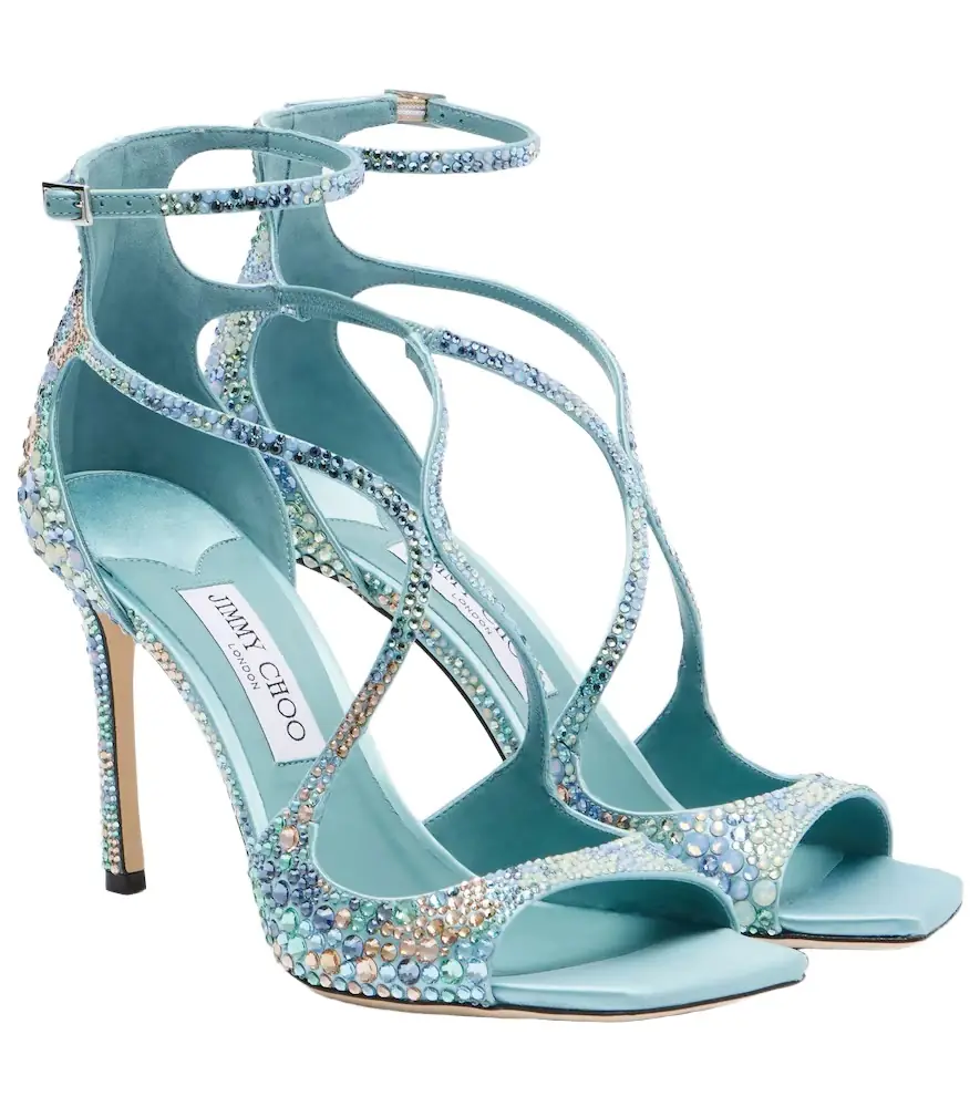 Jimmy Choo Azia embellished satin sandals
