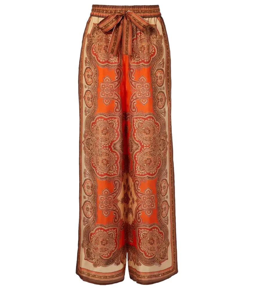 Zimmermann Mahon paisley silk palazzo pants