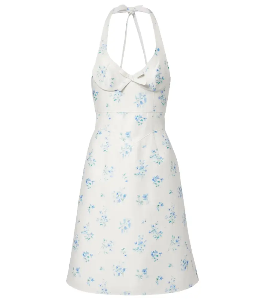 Shushu/Tong Floral halterneck cotton minidress