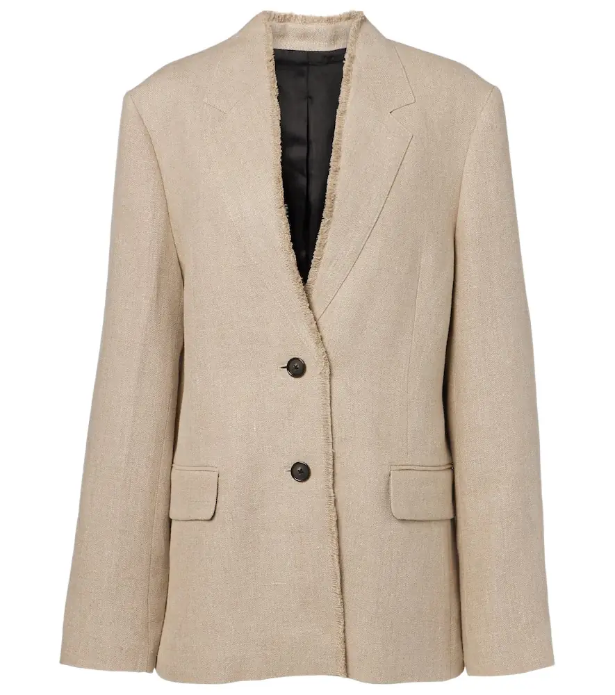 Toteme Frayed linen blazer