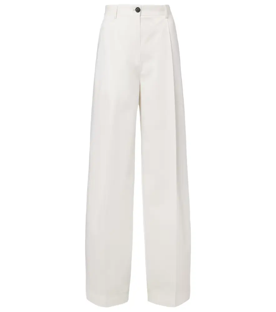 Toteme Pleated cotton wide-leg pants