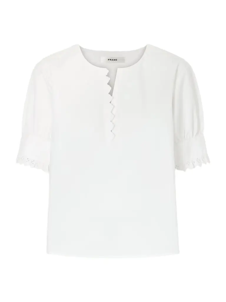 Frame Keepsake Popover Camp-collar Cotton Blouse