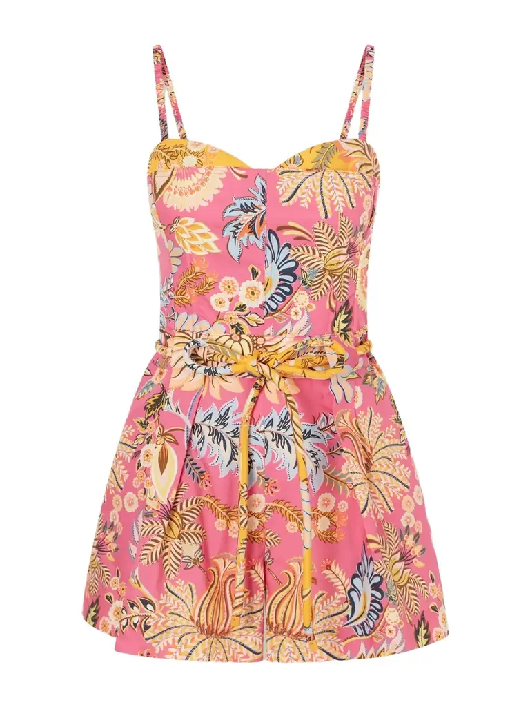 Farm Rio Ligia Floral-print Cotton Jumpsuit