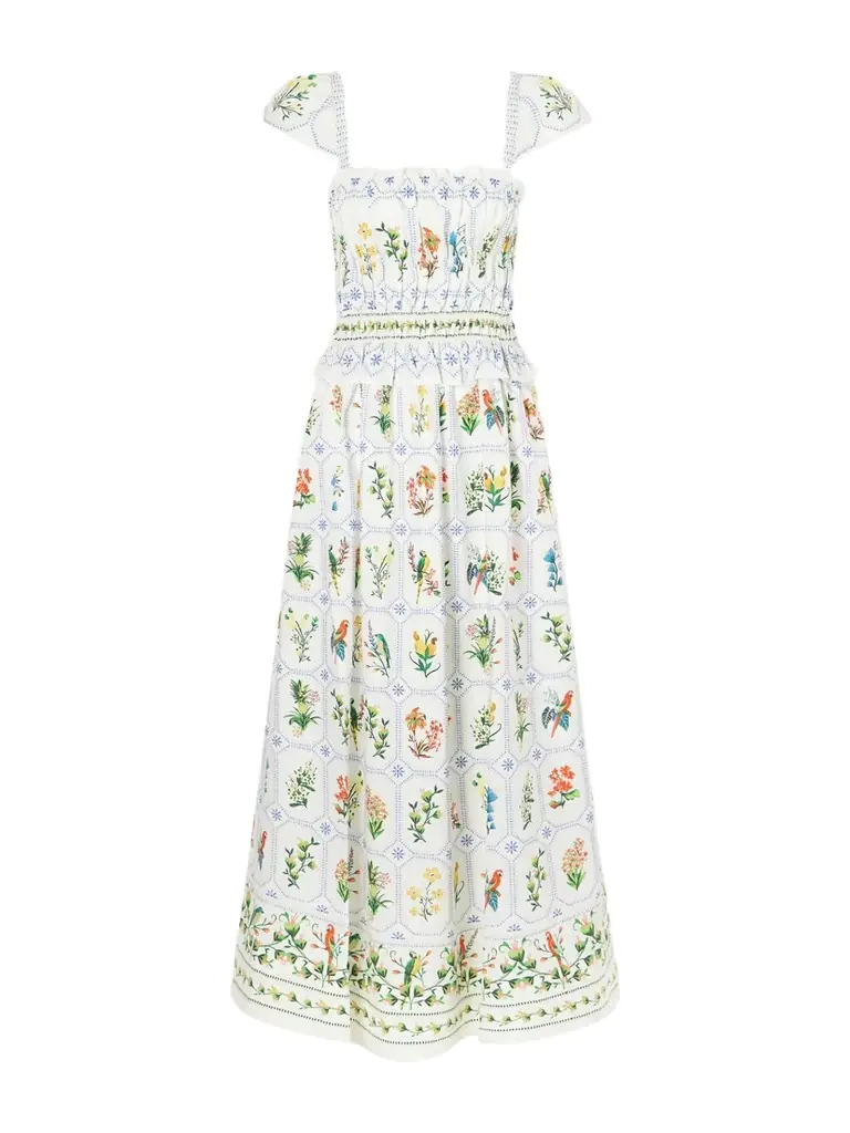 Farm Rio Tropical Porcelain Printed Cotton-poplin Maxi Dress