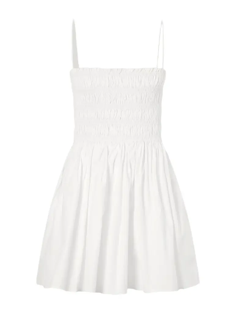 Matteau Shirred Cotton Mini Dress