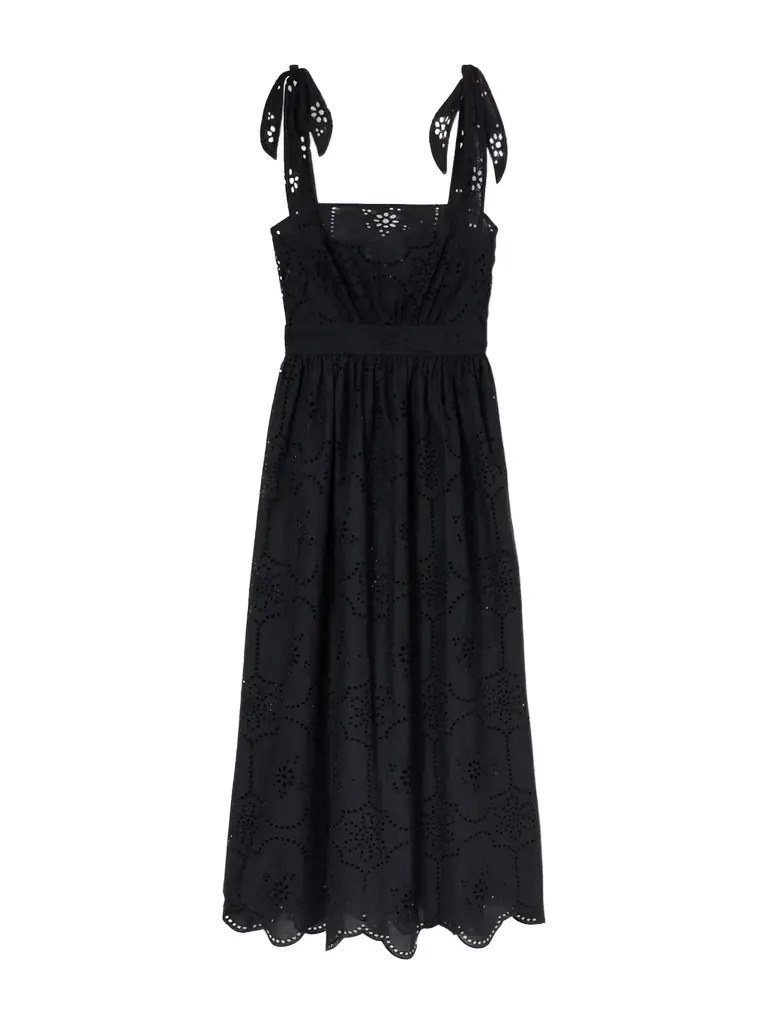 Matteau Broderie Apron Broderie Anglaise Cotton Midi Dress