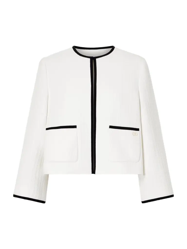Valentino Garavani Canastrello Cropped Cotton-tweed Jacket