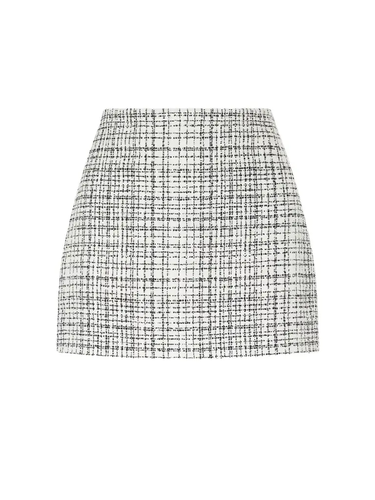 Valentino Garavani Checked Cotton-blend Tweed Mini Skirt