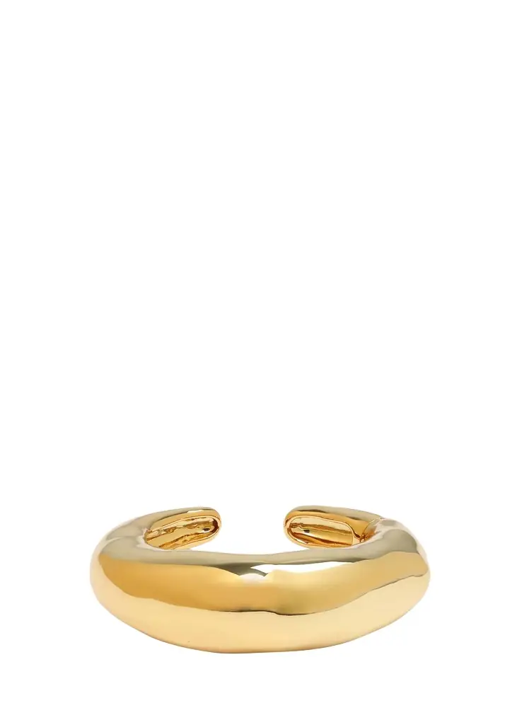 ALEXIS BITTAR Large Molten Gold Hinged Cuff Bracelet
