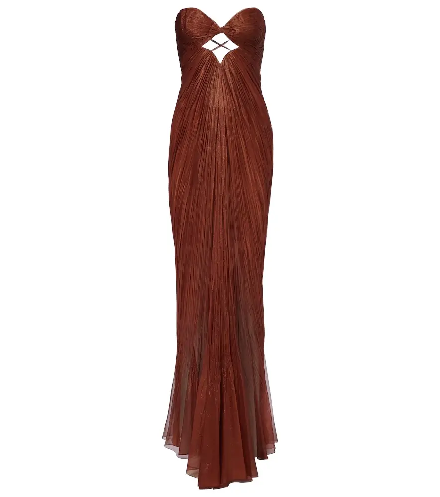 Maria Lucia Hohan Rachel draped silk muslin bustier gown