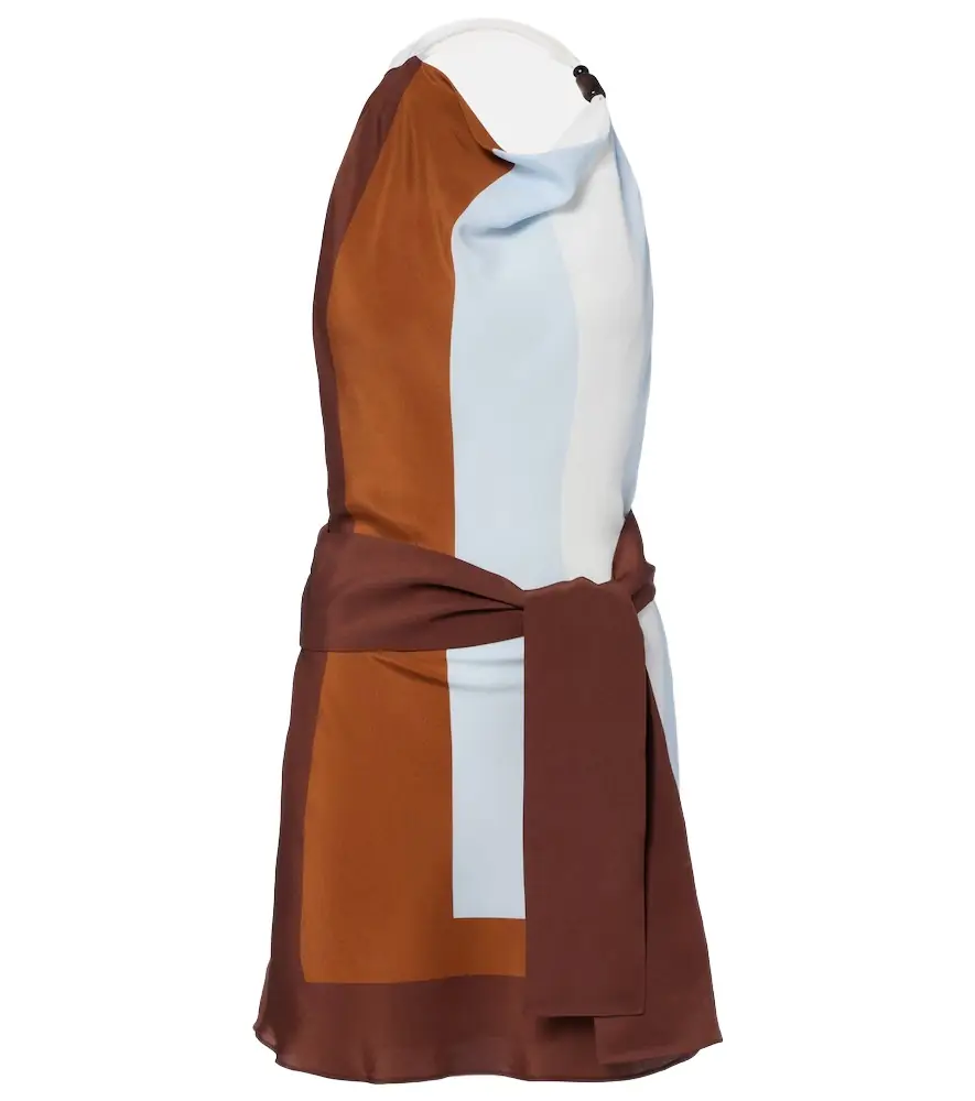 SIR Striped halterneck silk minidress