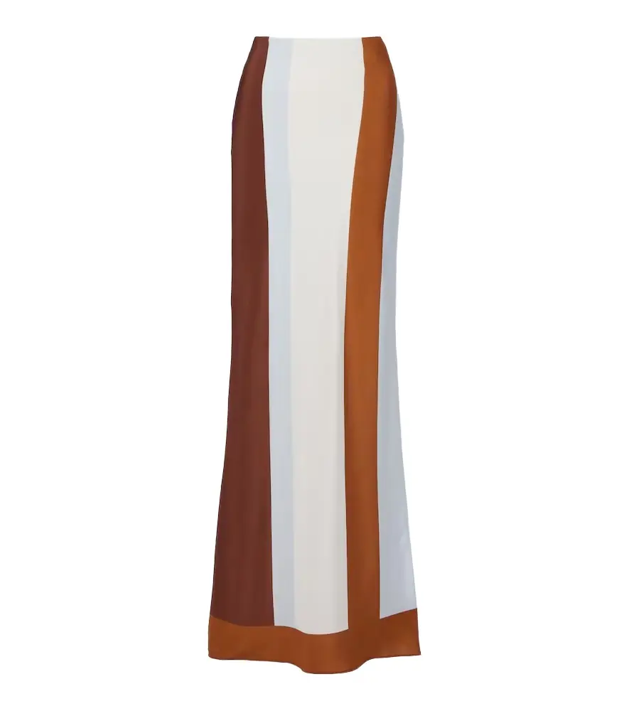 SIR Striped silk maxi skirt