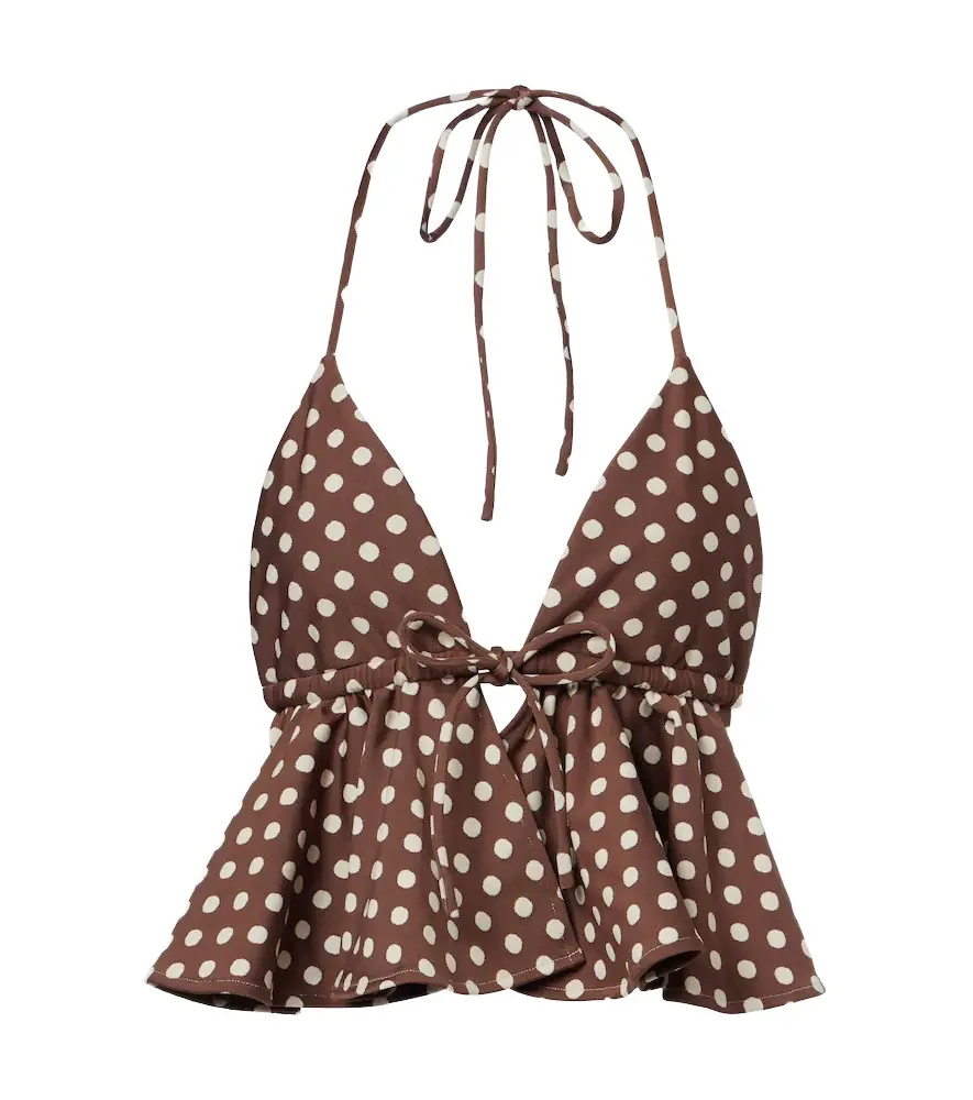 Montce Emma ruffled polka-dot top