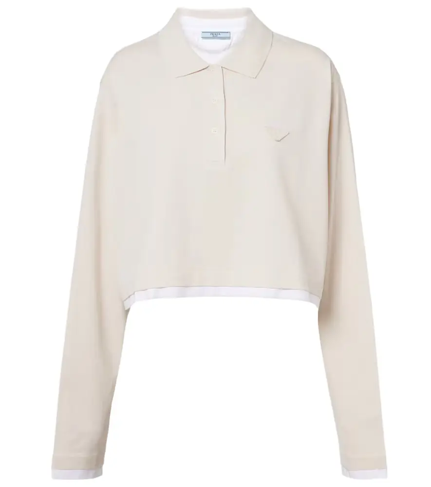Cotton piqué and jersey polo shirt