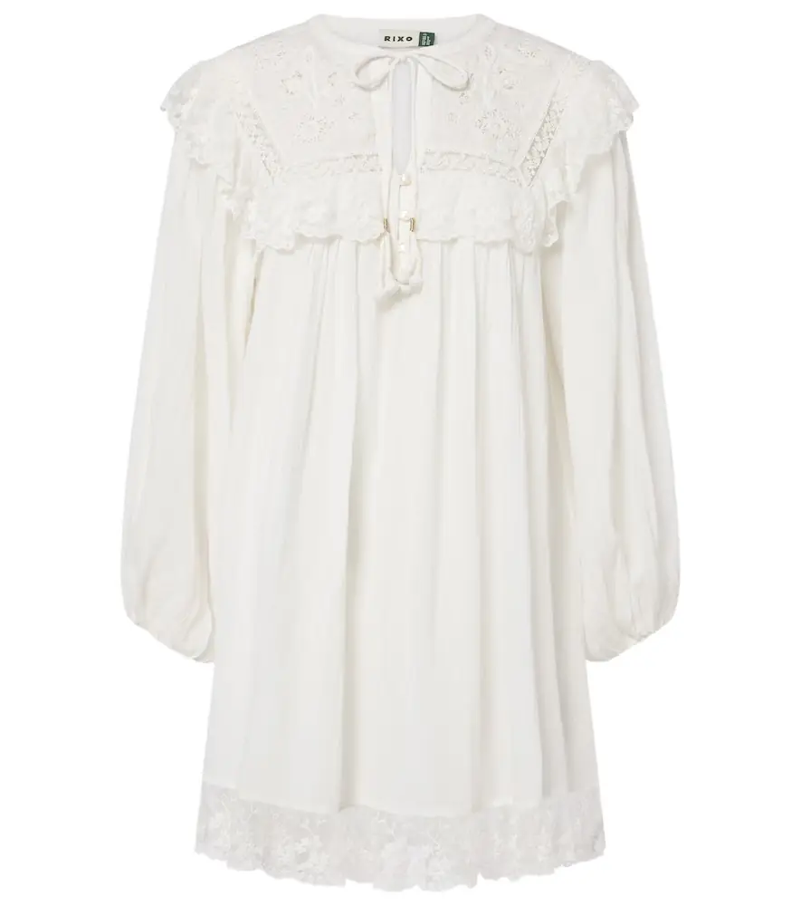 Rixo Inez embroidered cotton minidress