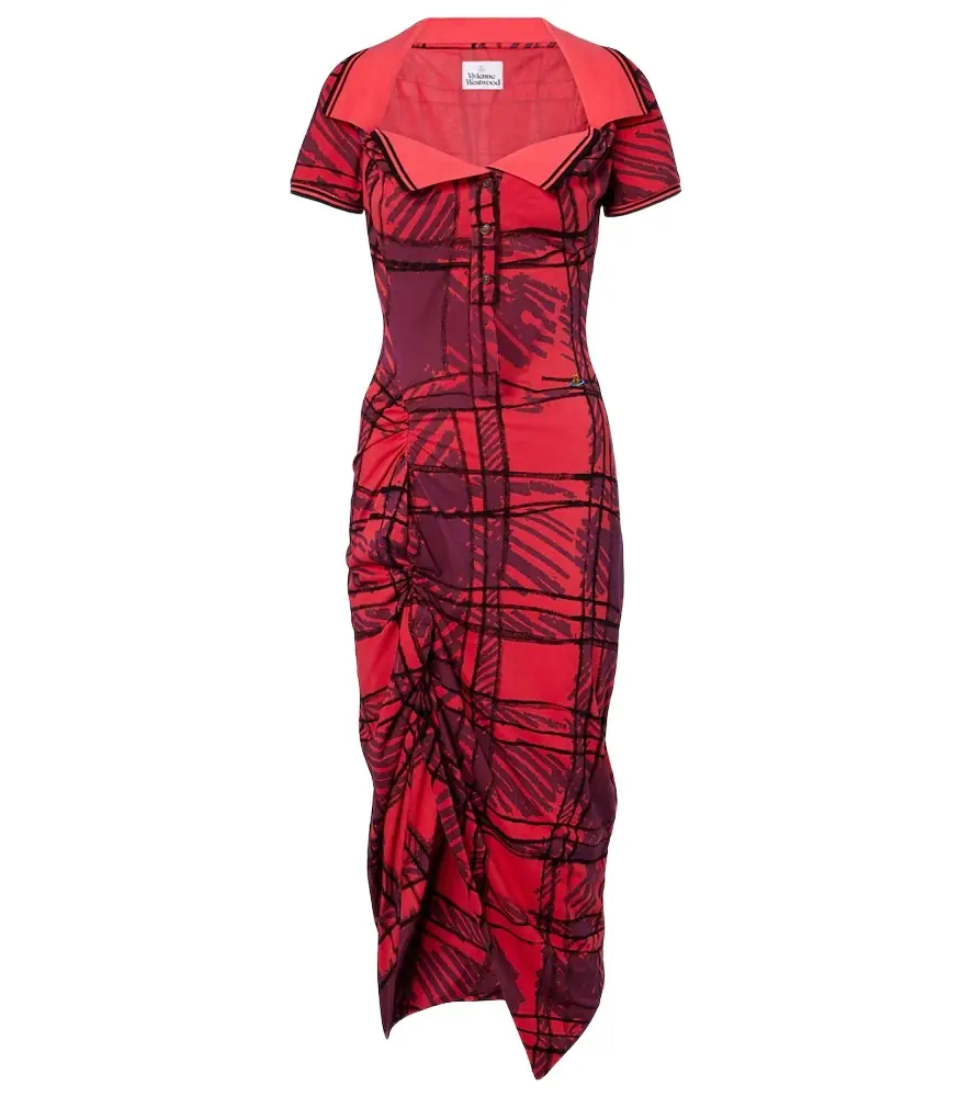 Vivienne Westwood Long Monday checked cotton polo dress