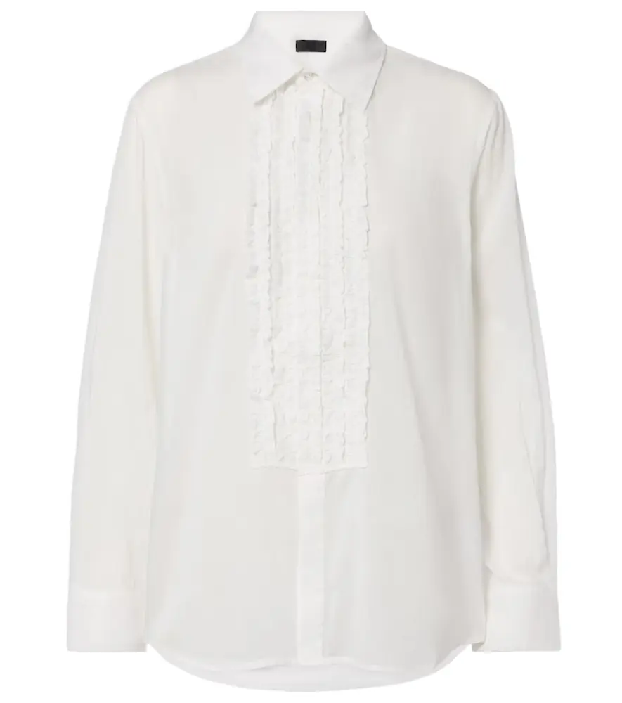 Nili Lotan Nathael ruffled cotton poplin shirt