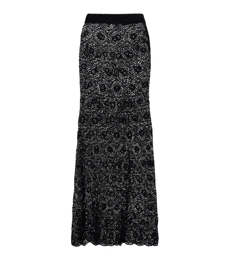 Nili Lotan Nika crochet cotton maxi skirt